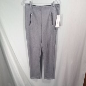 Calvin Klein Black White Houndstooth Tummy Control Skinny Ponte Pants Sz 10 NWT